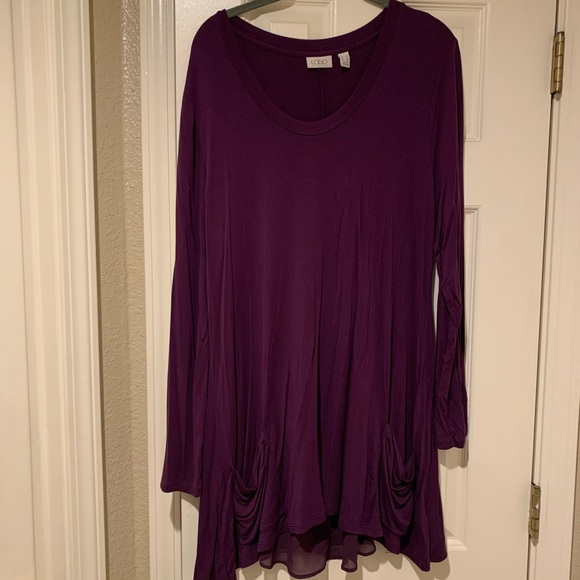 LOGO Long sleeve Tunic top w/ pockets